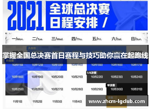 掌握全国总决赛首日赛程与技巧助你赢在起跑线